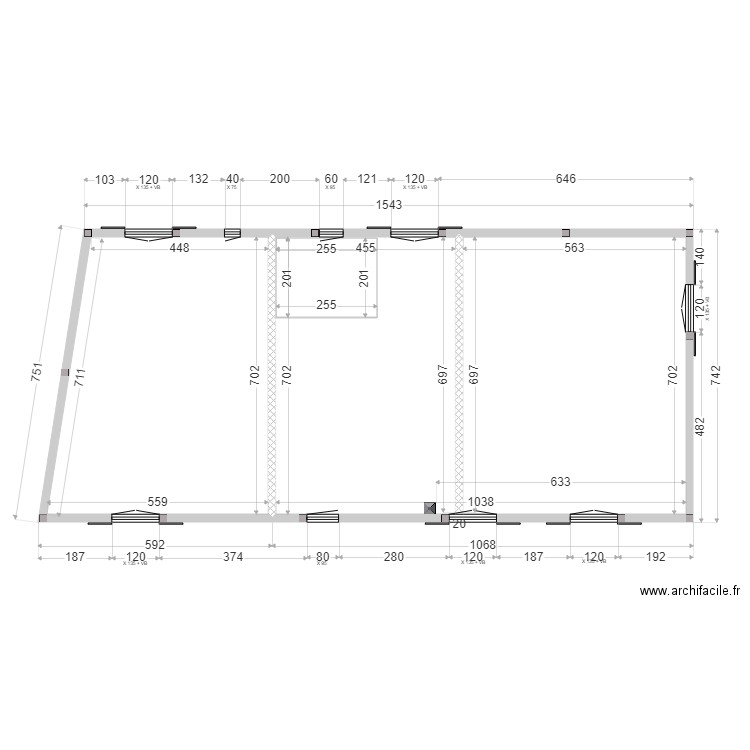 CUSTEY MACONNERIE ETAGE. Plan de 3 pièces et 112 m2