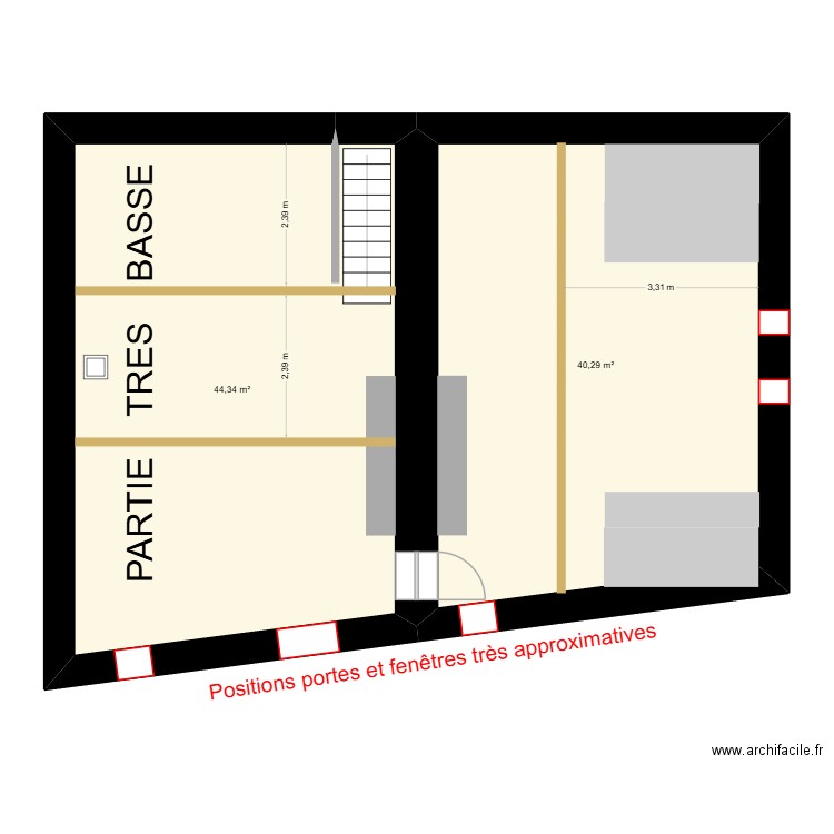 Bari Paillou étage 2. Plan de 2 pièces et 85 m2