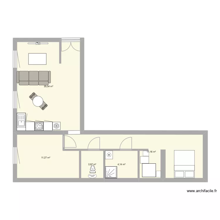 Appartement Charenton. Plan de 5 et 61 m² Appartement Charenton. Plan de 5 et 61 m²