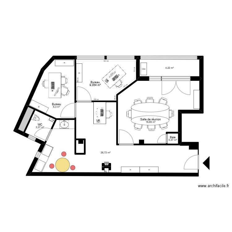 Anglet Lamouly. Plan de 8 pièces et 60 m2