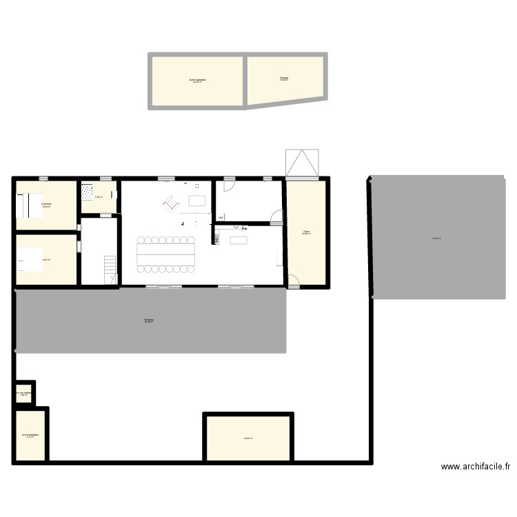 Maison a renover. Plan de 11 pièces et 296 m2