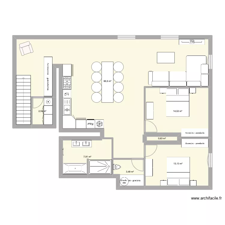 Appartements charles albert 2 eme V1. Plan de 
