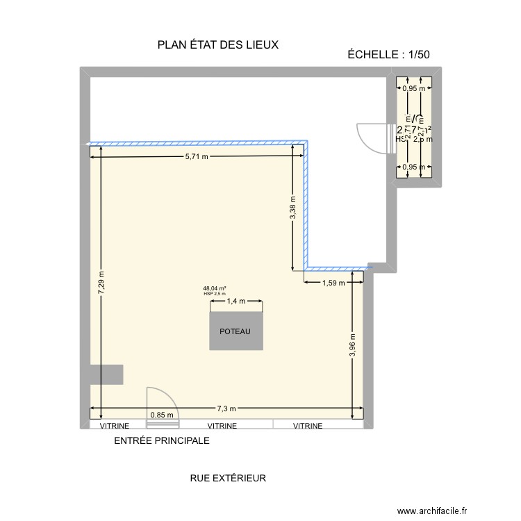 PLAN PROJET. Plan de 2 pièces et 51 m2