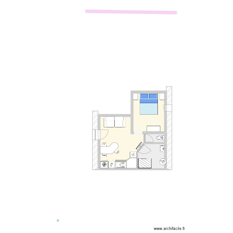 MM Perle Marine Studio. Plan de 4 pièces et 30 m2