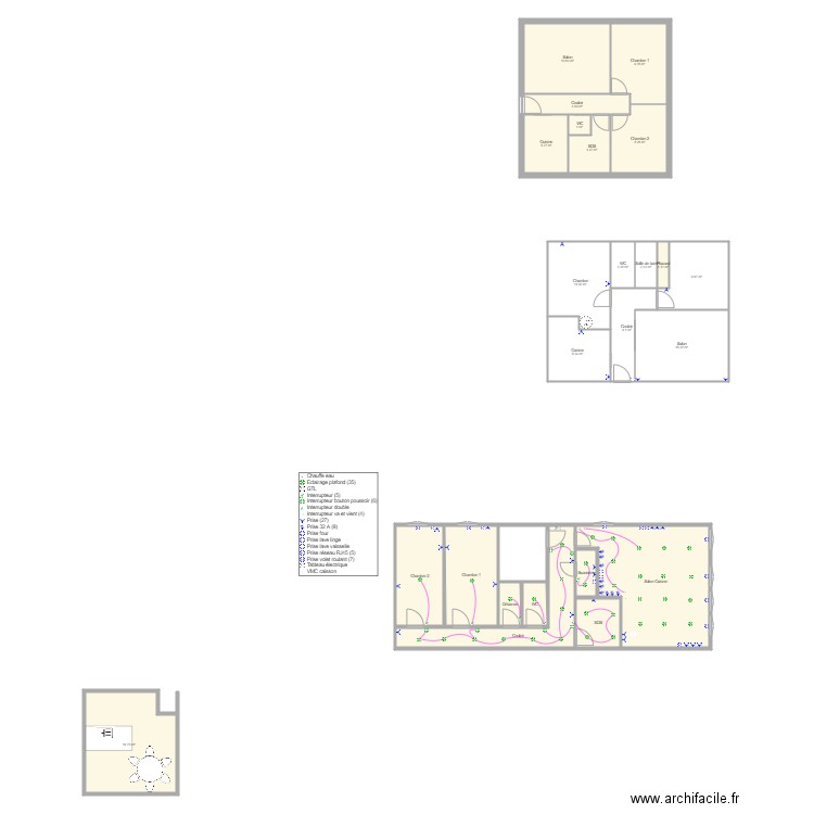 haut. Plan de 25 pièces et 207 m2