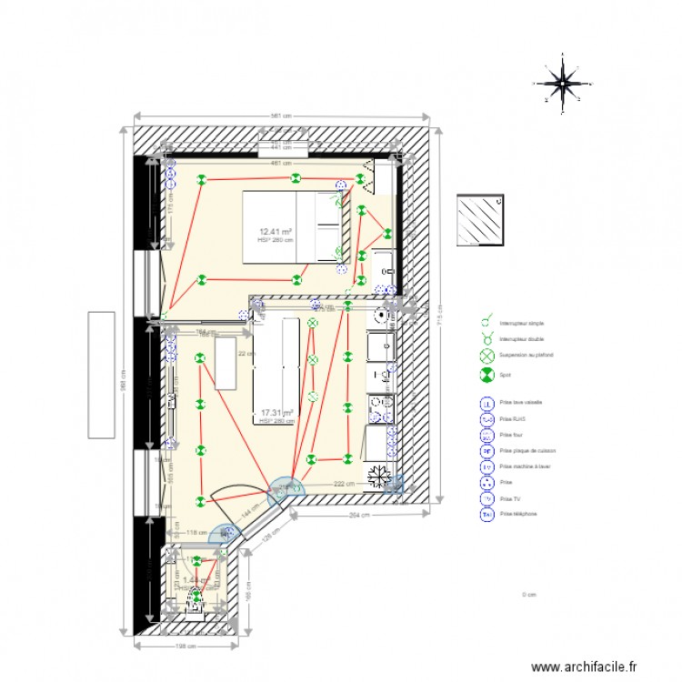 Aménagement appt location electricité. Plan de 0 pièce et 0 m2