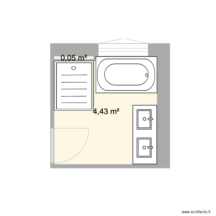 sub arpèges. Plan de 2 pièces et 4 m2