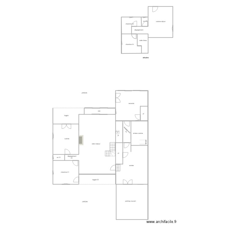 maindron rdc. Plan de 0 pièce et 0 m2