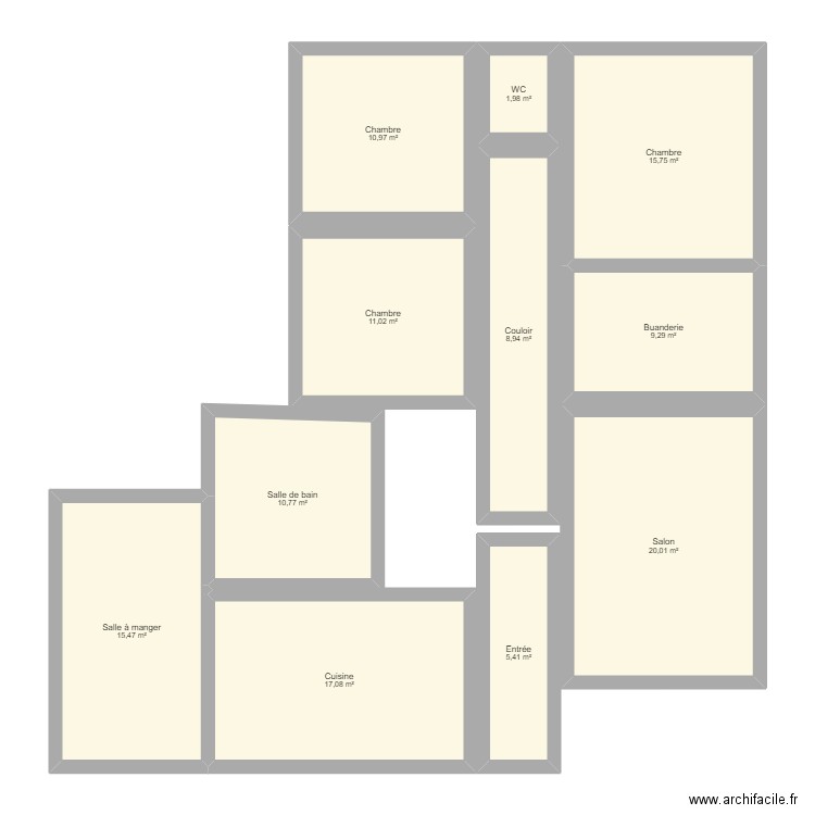 MAISON 1. Plan de 11 pièces et 127 m2
