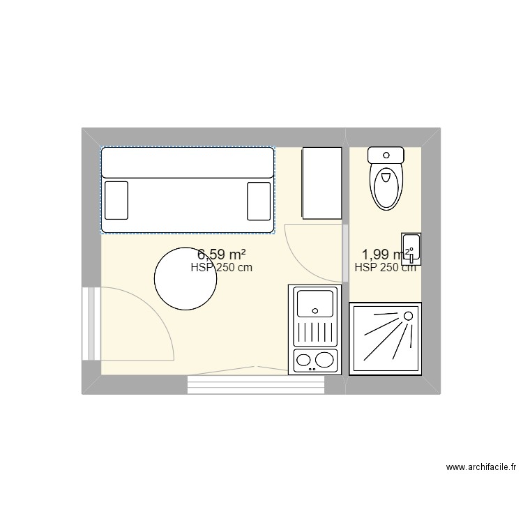 STUDETTE. Plan de 0 pièce et 0 m2
