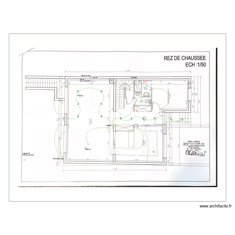 Adens rez de chauss&eacute;e. Plan de 