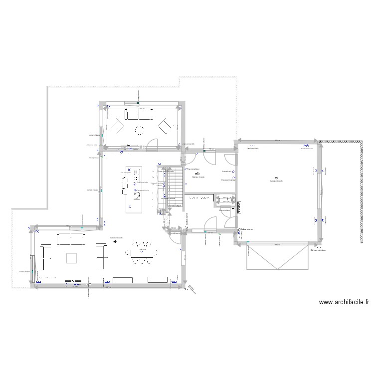 Installation électrique rez de chaussée N 1 . Plan de 0 pièce et 0 m2