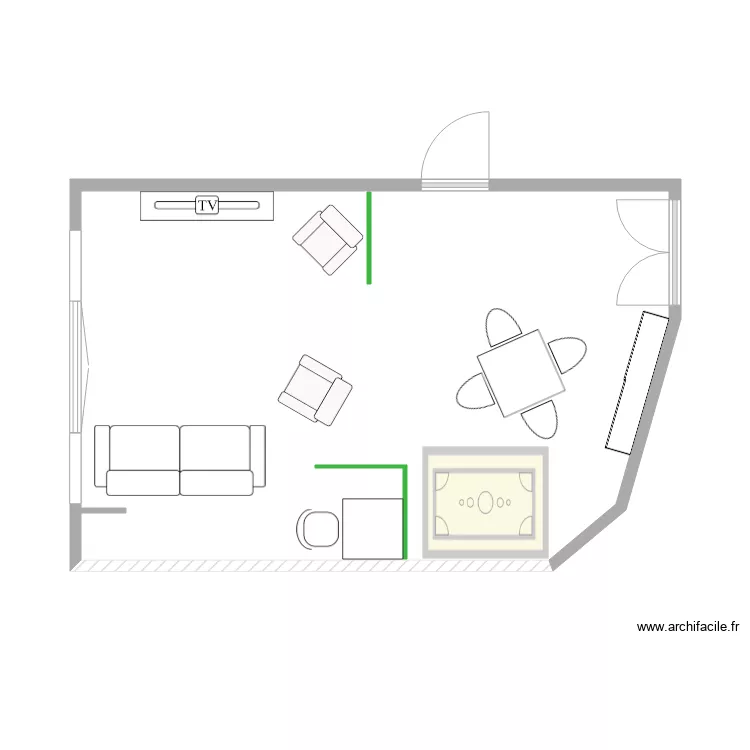 Salon Les Flots Papillons Blancs P5. Plan de 