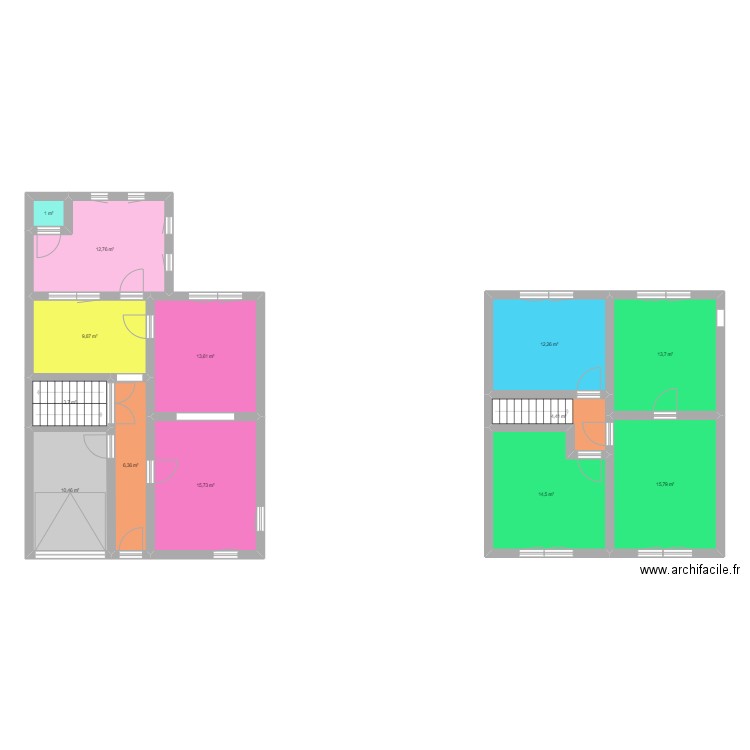 Plans expertise Belle-Vue notaire Denis. Plan de 13 pièces et 134 m2