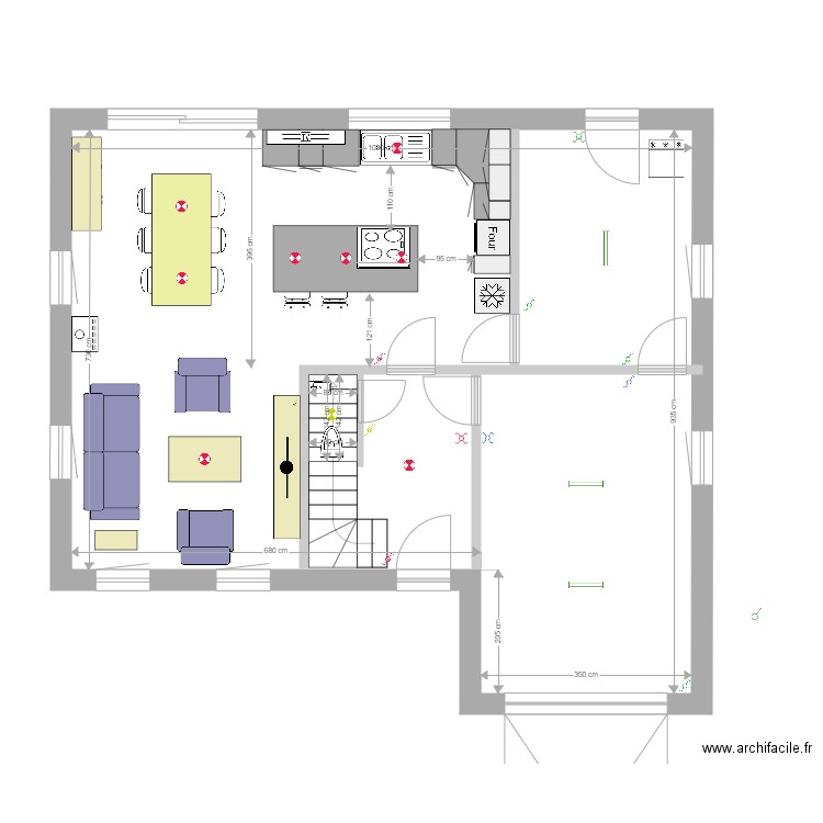 Plan RDC table projet café. Plan de 0 pièce et 0 m2