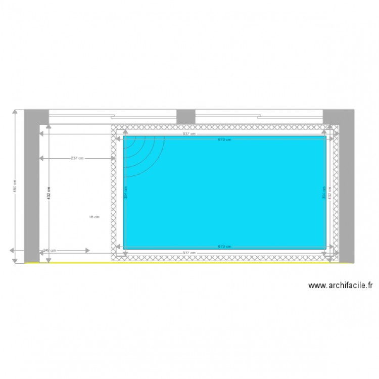 piscine. Plan de 0 pièce et 0 m2