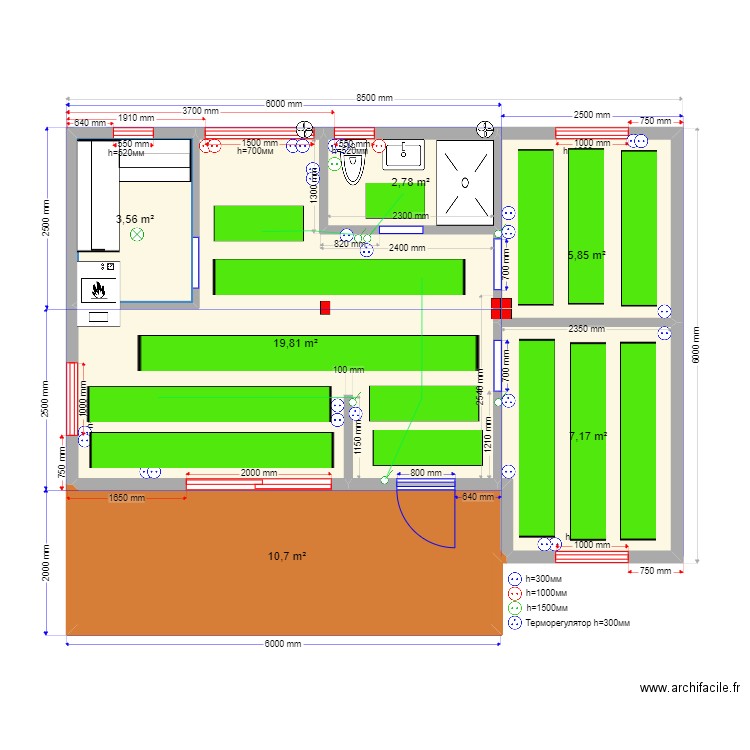 45 5 Владимир TP. Plan de 0 pièce et 0 m2