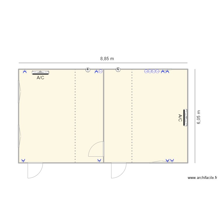 IRE 0511 Loc. Plan de 2 pièces et 45 m2