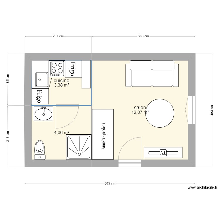 Studio Viarmes. Plan de 0 pièce et 0 m2