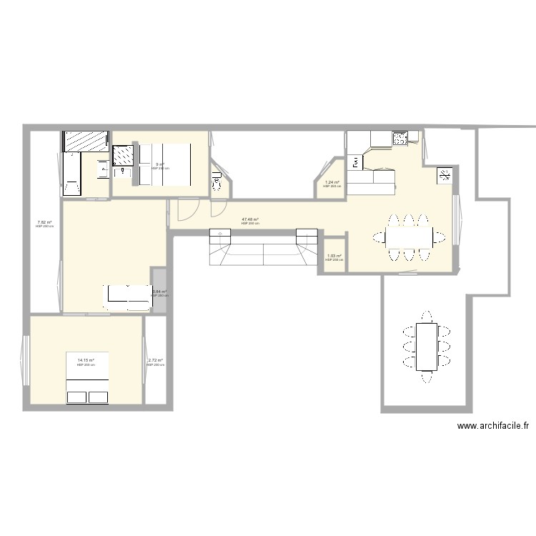 POUSSIN 9m2. Plan de 0 pièce et 0 m2