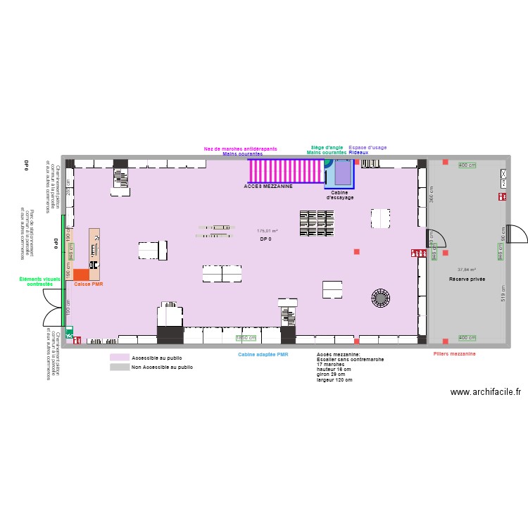 PADD LIMAY RDC APRES TRAVAUX. Plan de 2 pièces et 213 m2