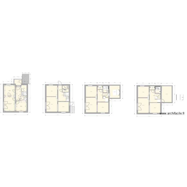 AJ 1er E existant. Plan de 25 pièces et 207 m2