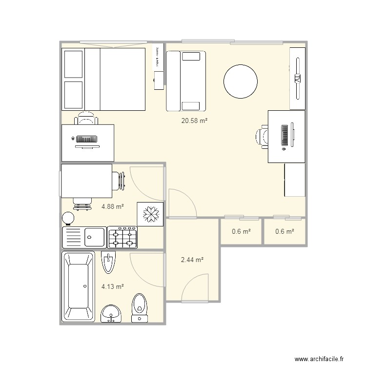 Appart T1 Bis. Plan de 0 pièce et 0 m2