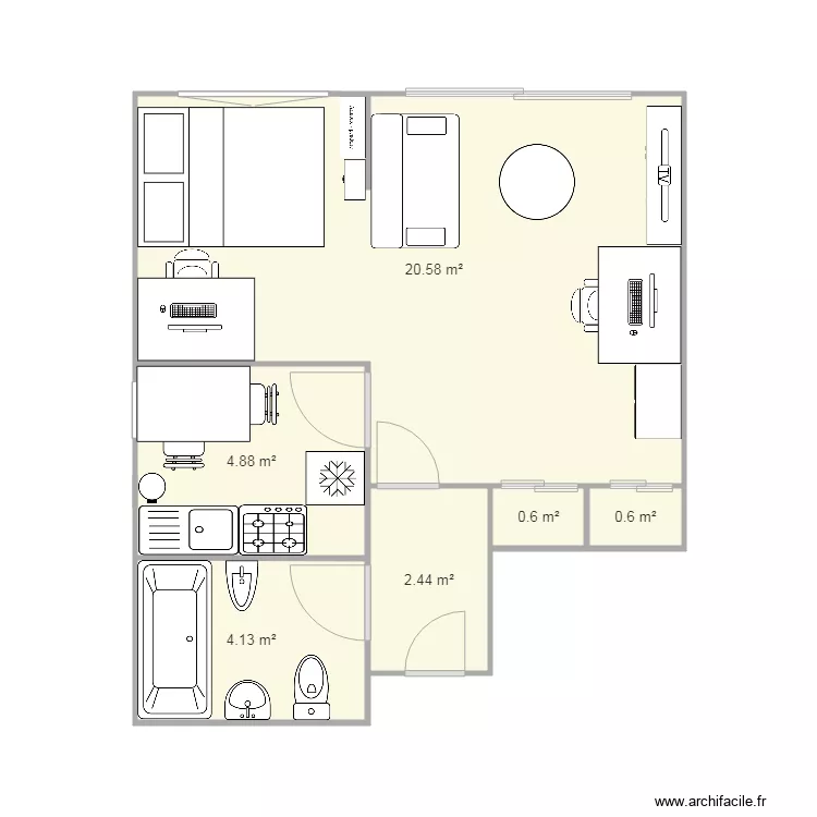 Appart T1 Bis. Plan de Appart T1 Bis. Plan de