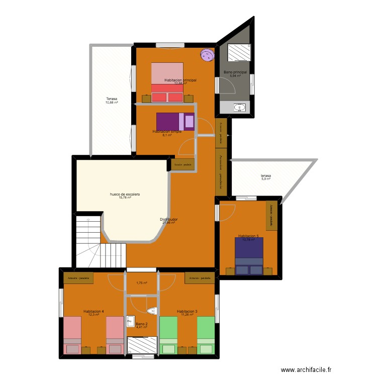 primero piso Palmanova Jose. Plan de 12 pièces et 121 m2