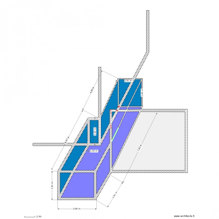 Garaga face 3D. Plan de 0 pièce et 0 m2