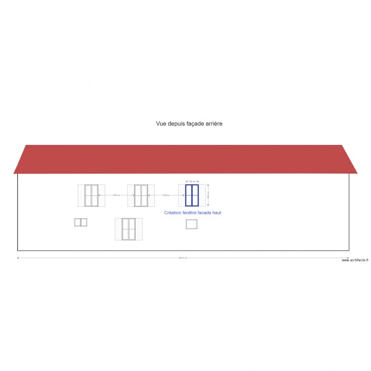 plan facade arriere. Plan de 0 pièce et 0 m2