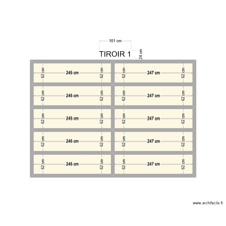 tirroir 1. Plan de 0 pièce et 0 m2