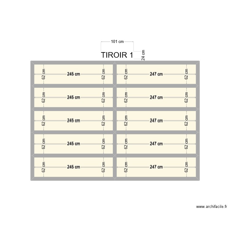 tirroir 1. Plan de 10 pièces et 15 m2