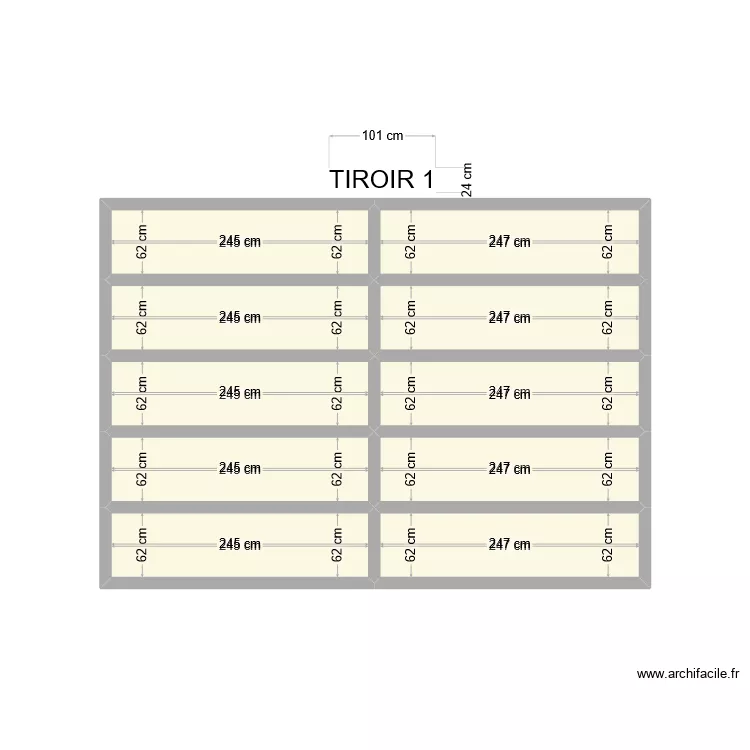 tirroir 1. Plan de 