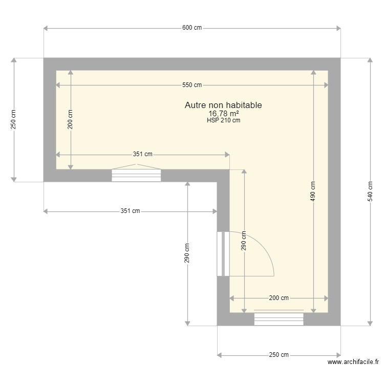 Abri jardin_. Plan de 1 pièce et 17 m2