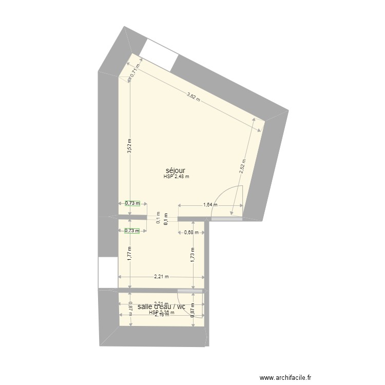 spyridonos 1er 2. Plan de 2 pièces et 18 m2