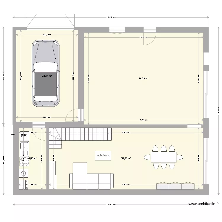 rch 25 bis bureau double. Plan de 