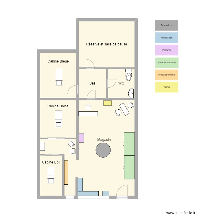 ABE. Plan de 7 pièces et 38 m2