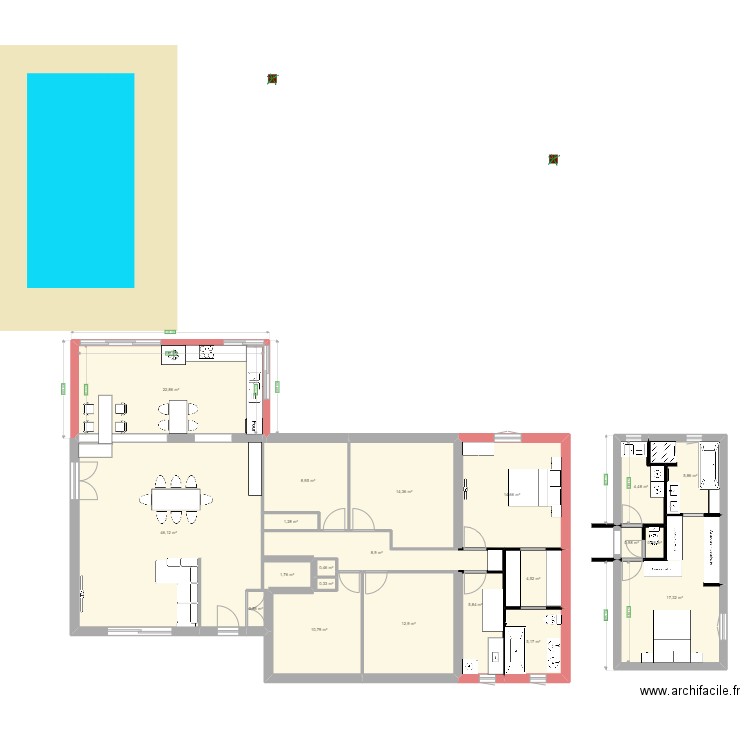 NUBLAT. Plan de 21 pièces et 189 m2