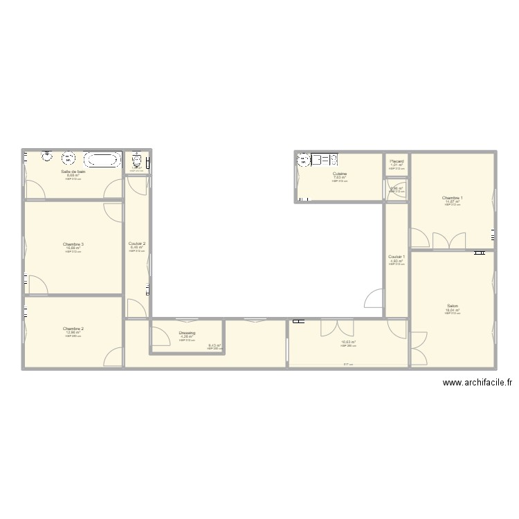 TAYOT. Plan de 14 pièces et 118 m2