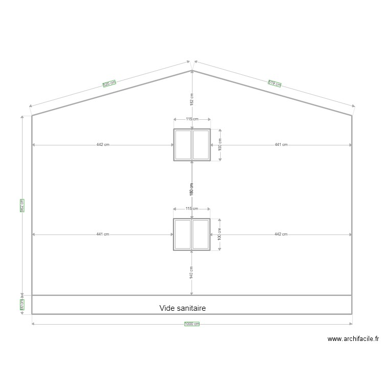 Maison Quissac façade Sud Est. Plan de 0 pièce et 0 m2