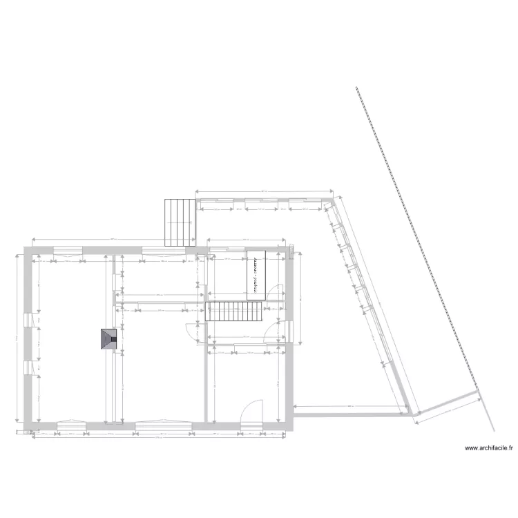 rez de chauss&eacute;e modifi&eacute;. Plan de 
