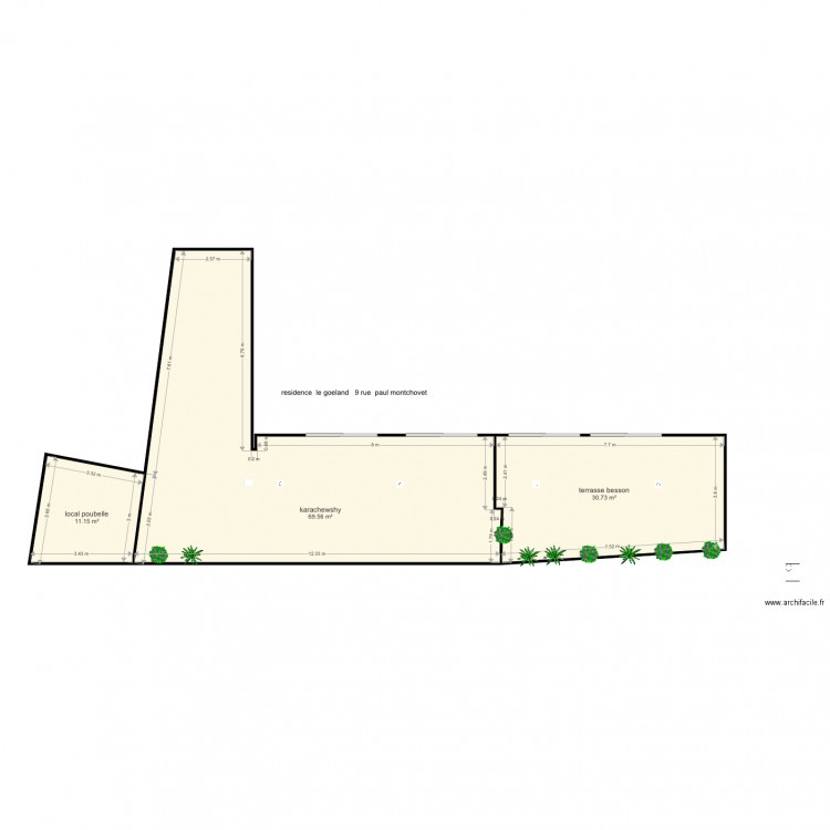 goeland x 3 terrasse. Plan de 0 pièce et 0 m2