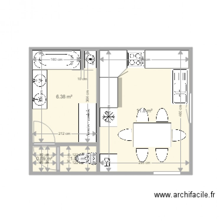 cuisineSDB sans modif mur. Plan de 0 pièce et 0 m2