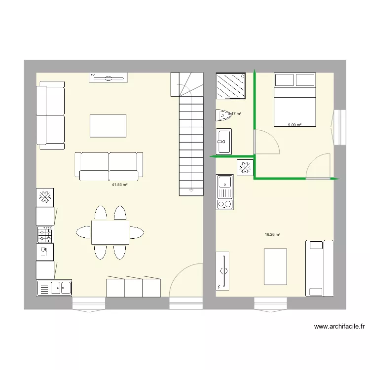 essai amenagement RDC. Plan de 