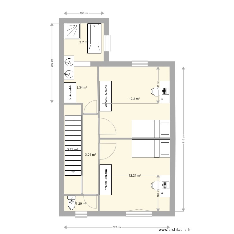 Amiens  193 GR Niveau 2  reconfiguré 2 Ch. Plan de 0 pièce et 0 m2