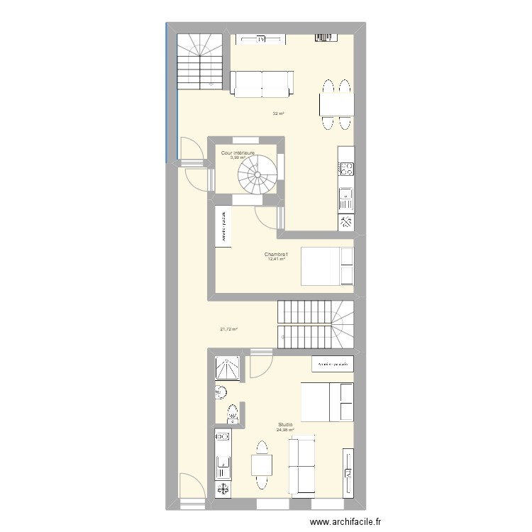 Charleville Rez. Plan de 5 pièces et 95 m2