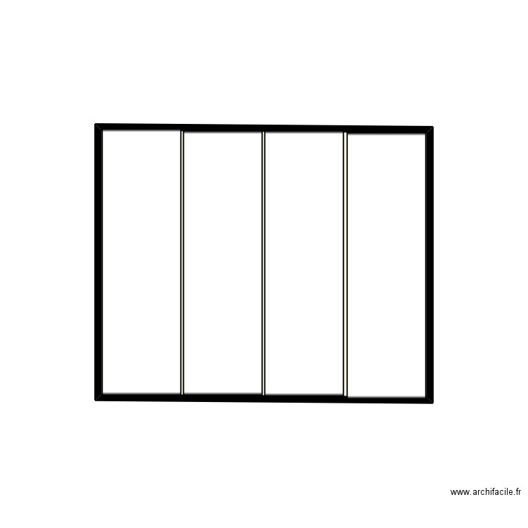 Verrière PORTES. Plan de 1 pièce et 9 m2