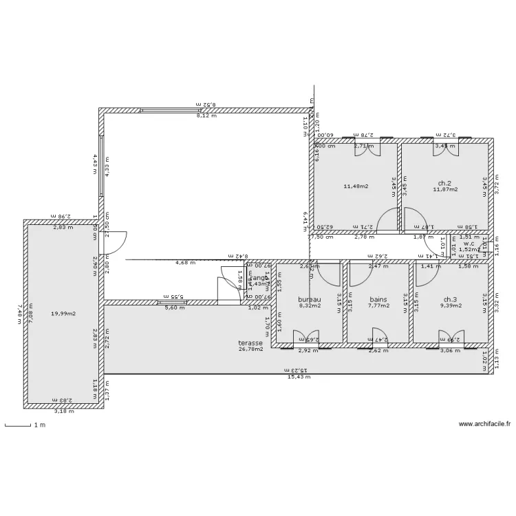 maison en bois. Plan de 