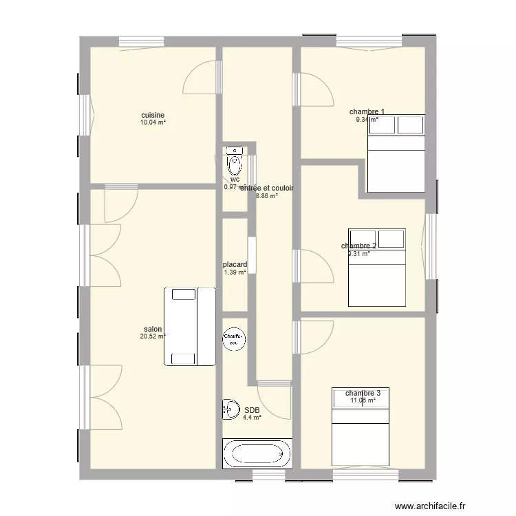 appart arlac4. Plan de 